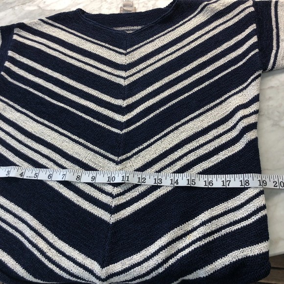 Sporty Chico's Coastal Chevron Stripe Cotton Blend Knit 3/4 Sleeve Sweater M - Picture 7 of 10